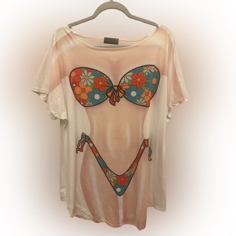 Women's Floral Bikini Print Swimwear Cover-Up - Cute & Funny Beachwear